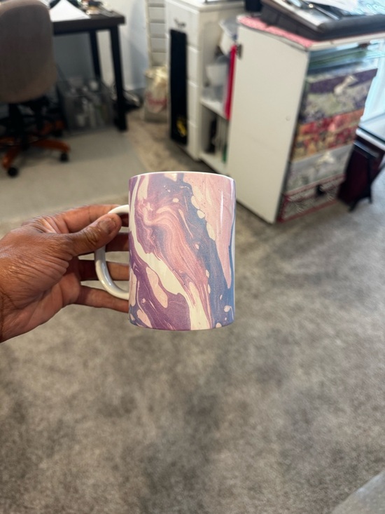 Other - Marble Swirl Ceramic Mug in Pink & Lavender